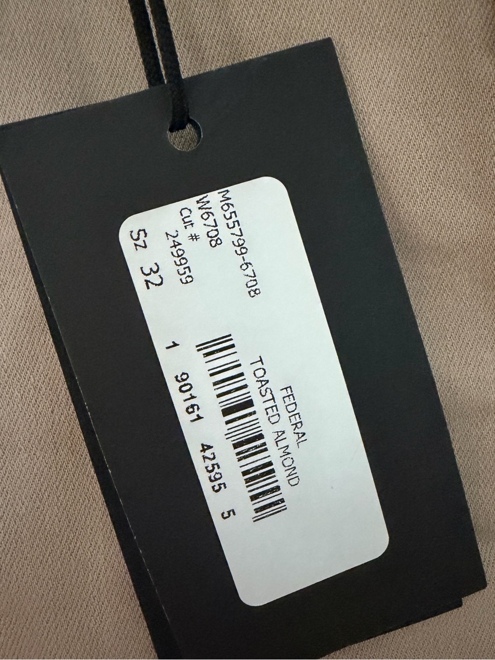PAIGE Federal Slim Straight Pants – Toasted Almond – Size 32 – NWT - Picture 5 of 5